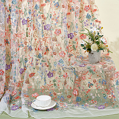 2 ярд полиэстеровой вышивки 3d цветочные ткани DIY-WH0622-382A