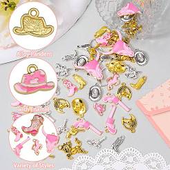 60 pz 15 stili pendenti in lega da cowboy occidentale&nbsp;FIND-SZ0019-69