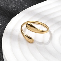 5 anello aperto in acciaio inossidabile 304 per donna&nbsp;RJEW-K313-03G