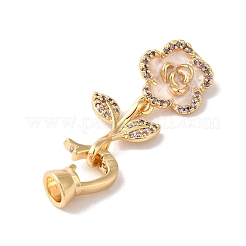Латунные микро проложить кубического циркония раз за застежками KK-B098-05G-03