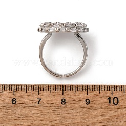 Латунные микро проложить манжеты кольца кубического циркония&nbsp;RJEW-D323-02P