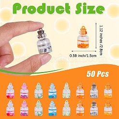 50шт прозрачные стеклянные подвески для бутылок JX873A