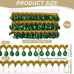 Кружевная лента из полиэстера с пластиковыми подвесками-кисточкой&nbsp;DIY-WH0656-11A