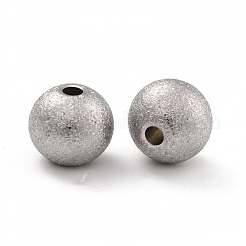 変色しない201ステンレススチールビーズ  ラウンド  ステンレス鋼色  7x6mm  穴：1.5mm&nbsp;STAS-STAS-Z039-02G-P