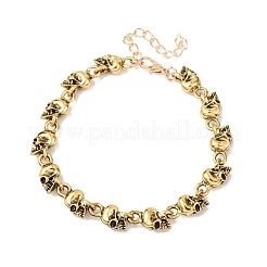 Браслеты-цепочки из сплава с черепами на Хэллоуин для женщин BJEW-A066-01AG