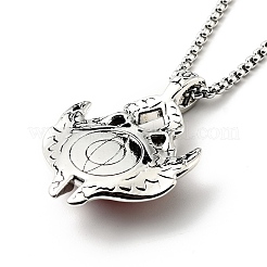 Летучая мышь из сплава с пластиковым ожерельем с подвеской в виде глаза дракона&nbsp;LS-NJEW-B084-02B