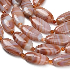 Нити бусин из натурального красного полосатого агата&nbsp;G-B178-U01-01