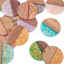 14 colgante de resina opaca y madera de nogal de 7 colores.&nbsp;RESI-TA0005-23