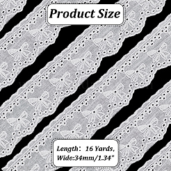 Хлопковая вышитая лента-бантик OCOR-WH0101-37