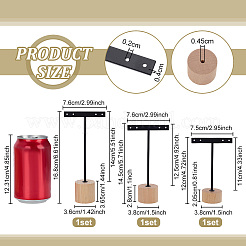 3 комплект из 3-х стилей железных подставок для сережек в форме Т-образной планки&nbsp;EDIS-FG0001-73B