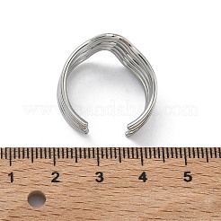 Manchette à anneaux ouverts multicouches en acier inoxydable 304 pour femmes&nbsp;RJEW-A095-06P