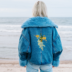 2 шт. 2-цветная полиэстеровая ткань с цветочным и павлиньим узором PATC-NB0001-16A