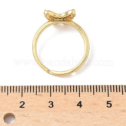 Регулируемые кольца для женщин с микропаве из латуни и кубическими цирконами&nbsp;RJEW-A065-02G