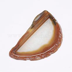 天然石瑪瑙ペンダント  染め  ナゲット  ライトカーキ  60~85x35~55x5mm  穴：2mm&nbsp;G-F428-A-07
