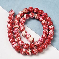 Синтетические камуфляжные бусины окрашенные в бирюзовый цвет&nbsp;X-G-E594-24L-A