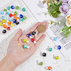 40шт 8 цвета ручной работы сглаз бусины лэмпворк LAMP-DC0001-17