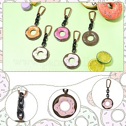 5 шт. 5 цвета искусственная кожа пончик подвеска украшение AJEW-CJ0001-60