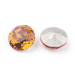 Cabochon in vetro con strass in vetro placcato oro e schiena a punta&nbsp;RGLA-J012-8mm-203