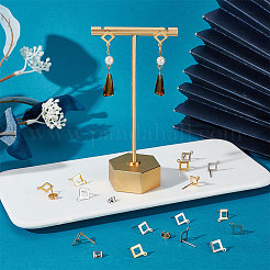 60 шт. 2 цвета 201 нержавеющая сталь фурнитура для сережек-гвоздиков&nbsp;EJEW-UN0002-40