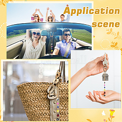 3 шт. пластик от сглаза с железными подвесками HJEW-CN0001-26