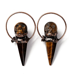 Большие подвески из натурального смешанного камня в форме черепа&nbsp;G-B150-01R