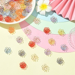 80 шт. 9-х цветные прозрачные акриловые бусины цвета камелии&nbsp;RESI-YW0004-81