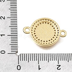 Messing Micro Pave klare Zirkonia flache runde Verbindungsstück Charms&nbsp;KK-E802-32B-G