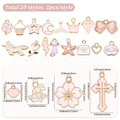 40шт 20 стиля подвески из сплава с эмалью&nbsp;ENAM-SC0010-01