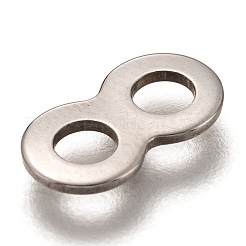 変色しない201ステンレス鋼リンクコネクター  数8  ステンレス鋼色  11x6x1mm  穴：3mm&nbsp;STAS-I172-32P