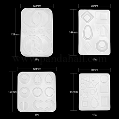 4 шт. Геометрия / слеза / подвеска с буквами и соединения силиконовые Молды&nbsp;DIY-LS0003-21