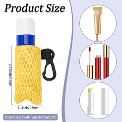 5 шт. 5-х цветные шелковые мешочки для помады с черными пластиковыми застежками-ключиками&nbsp;AJEW-CN0003-54