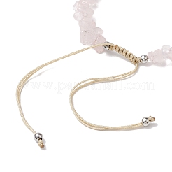 Fabrication de bracelets tressés en nylon avec des perles en quartz rose naturel&nbsp;AJEW-JB01296-01