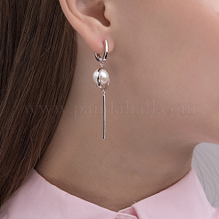 925 серебряная серьга-кольцо с родиевым покрытием и геометрическим узором NJ2624