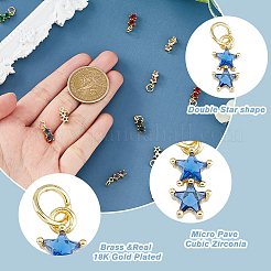 16 шт. 8-цветные латунные подвески с кубическим цирконием&nbsp;KK-DC0003-77