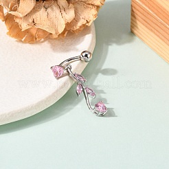 Кольца для пупка из латуни с цирконием AJEW-EE0001-03B