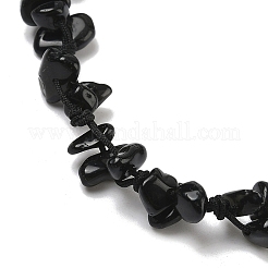 Bracelets de cheville en perles d'obsidienne naturelle&nbsp;AJEW-PH01371-08