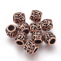 合金ヨーロピアンビーズ  大穴ビーズ  バレル  赤銅鉱  9x9.5~10mm  穴：5mm&nbsp;PALLOY-E454-54R