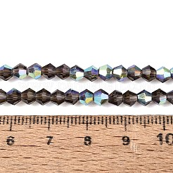 Ab Farbe überzogene transparente Glasperlenstränge&nbsp;GLAA-G127-01-02U