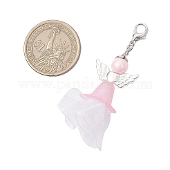 Подвеска в виде ангела из акрила и полиэстера с плиссированной лентой&nbsp;HJEW-JM03540