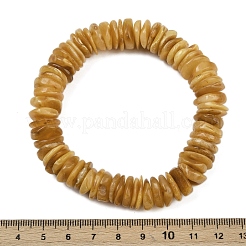 Браслеты из натурального янтаря с эластичными бусинами для мужчин и женщин BJEW-L710-01C