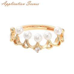 Регулируемое кольцо из латуни с микропрозрачным кубическим цирконием&nbsp;KK-T062-238G