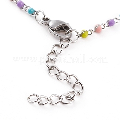 304 catene intrecciate in acciaio inox smaltate per bracciali&nbsp;AJEW-JB00888