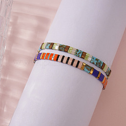 Bracelet extensible en perles de verre bohèmes (2 pièce) pour femme&nbsp;RZ0109-1