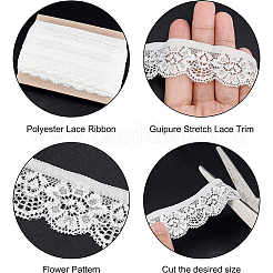 Кружевная отделка из гипюра стрейч SRIB-WH0011-009B