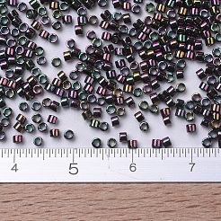 MIYUKIデリカビーズ  シリンダー  日本製シードビーズ  11/0  （db0127)フォレストグリーンレインボーゴールド光沢  1.3x1.6mm  穴：0.8mm  約2000個/10g&nbsp;X-SEED-J020-DB0127