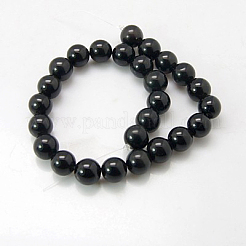 Chapelets de perles en pierre noire synthétique&nbsp;X-G-G088-14mm