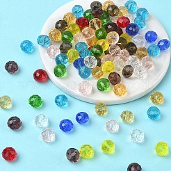 Граненые прозрачные стеклянные бусины rondelle&nbsp;GLAA-R152-10mm-M1