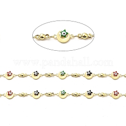 Ручная работа из экологически чистой латунной эмали луна и звезда с цепочкой от сглаза CHC-I045-20G