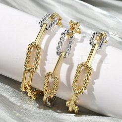 Двухцветные латунные цепочки с витыми прямоугольными звеньями&nbsp;KK-C251-31GP