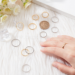 24 anillo de dedo con cúpula lisa pulida de 12 mm y 2 estilos para niñas y mujeres.&nbsp;RJEW-UN0001-03